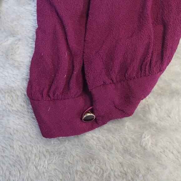 Anthropologie Maeve Galina‎ Drop Waist Dress Sz Large Dark Purple Pin Tuck Tunic - Picture 9 of 11